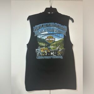 Harley-Davidson Black Sleeveless Tee with Scenic Graphic